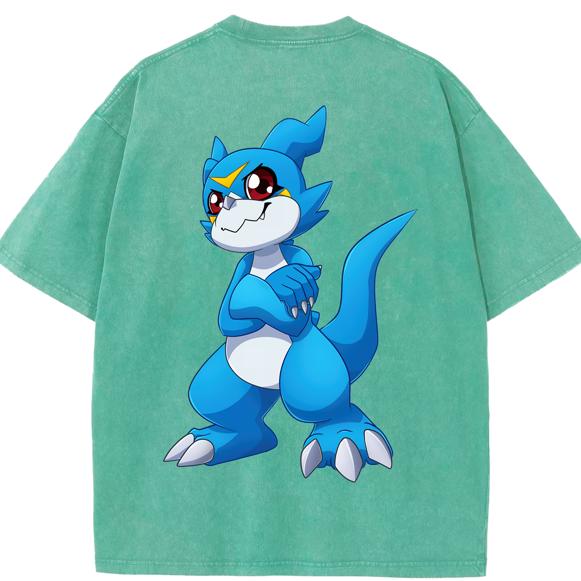 （画像用） Digimon デジタルモンスター/デジモン 綿100% ヴィンテージ風 半袖Tシャツ（背面プリント）
